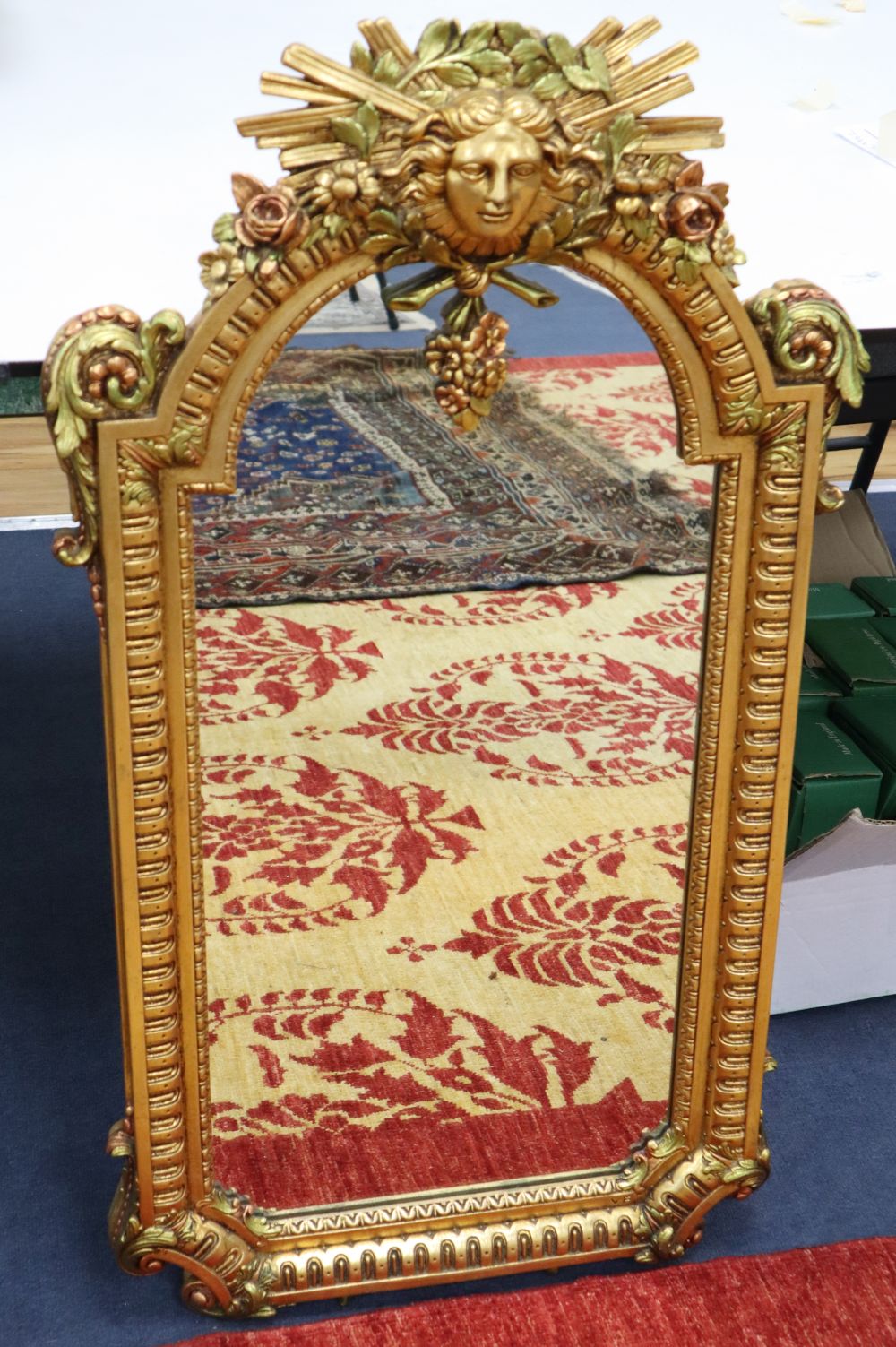 A moulded gilt mirror, in French period style, 96 x 54cm